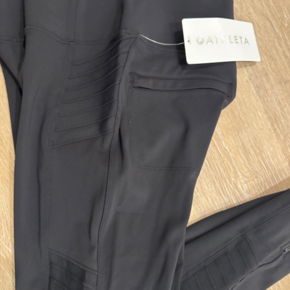NWT Athleta MOTO Delancey Tight BLK SM - Picture 3 of 7